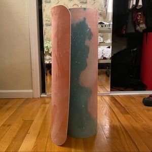 Blogilates Vegan Suede Yoga Mat with Pink and Blue Star Design